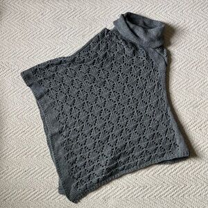 Gray Wool Poncho